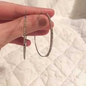 Micheal Kors rhinestone hoop earrings